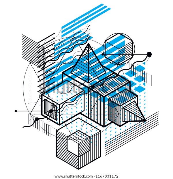Isometric Abstract Background Lines Other Different Stock Vector ...