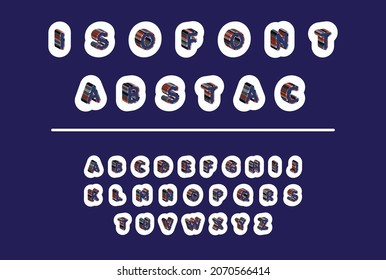 Isometric Abstract Font, Poster, Creative, 3D Perspective Alphabet 