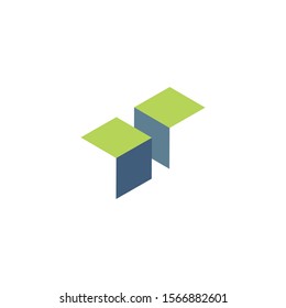 Isometric abstract geometric logo for your company. Stock Vector illustration isolated on white background.