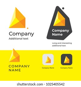 Isometric Abstract Modern Logo. Design and Construction Business Identity. Brand App Icon Symbol. Concept Set Template Vector