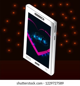 Isometric abstract smartphone template vector EPS 10