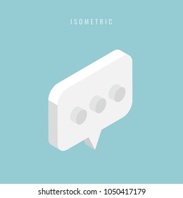 Isometric Abstract Speech Bubble . Vector Illustration