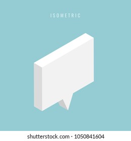 Isometric Abstract Speech Bubble . Vector Illustration