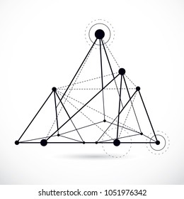 Isometric abstract vector low poly shape. Communication technologies modern illustration.