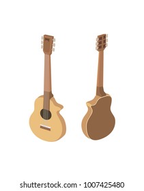 Isometric Acoustic Guitar Isolated