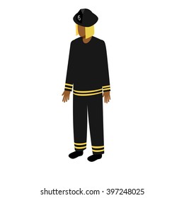 Isometric afro-american firefighter