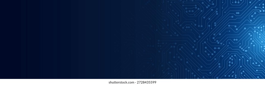 Isometric AI circuit board layout with blue lines and smart digital connections. This minimal tech background represents human business communication and futuristic engineering concepts.