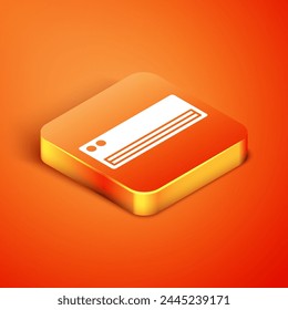 Isometric Air conditioner icon isolated on orange background. Split system air conditioning. Cool and cold climate control system.  Vector
