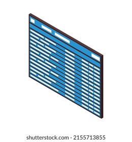 Isometric airport composition with isolated section of airport terminal zone on blank background vector illustration