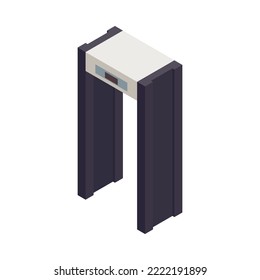 Isometric airport metal detector security gate 3d vector illustration