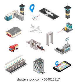 Isometric Airport Travel and transport Icons.
A vector illustration of an Airport Map Icon with pointer.