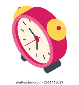 Isometric Alarm Clock. Time Reminder Illustration	
