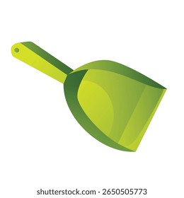 Isometric allergy composition with isolated image of dust cloud tray and whisk broom on blank background vector illustration
