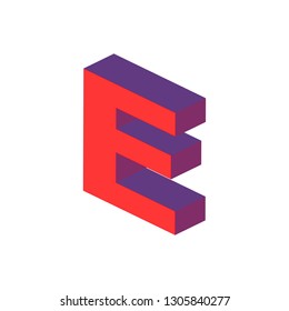 Isometric alphabet font. 3d effect letters, numbers and symbols. Stock vector typeface for any typography design.