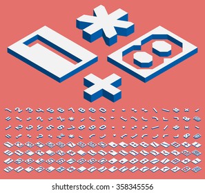 Isometric alphabet font. Three-Dimensional stock vector.