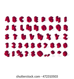Isometric alphabet typography text and isometric alphabet perspective letter art