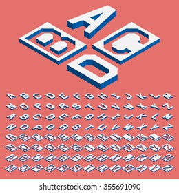 Isometric alphabet vector font. 
