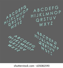 Isometric Alphabet. Vector Illustration