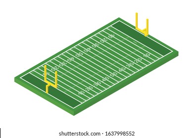 Isometric american football field vector illustration