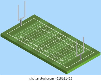 Isometric American football field in vector eps 10