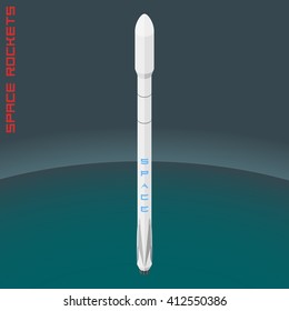 Isometric american private company space rocket