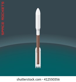 Isometric american space medium rocket