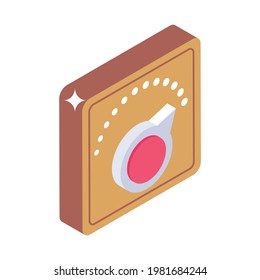 isometric analogue regulator icon, editable vector 
