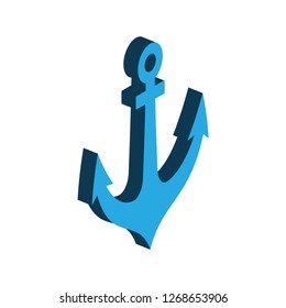 isometric anchor icon in trendy flat style 