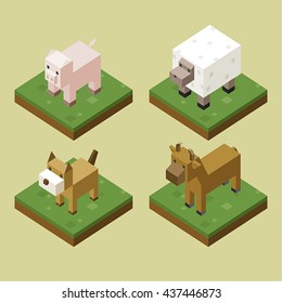 isometric animal vector illustration