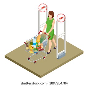 Isometrisches Anti-Diebstahlsystem. Eas Anti-Diebstahl Sensor Gate. Anti-Diebstahl-Tore für Indoor. Das Scanner-Tor für den Ladenbau wird verhindert. Überwachungs-Kasse des Kundenshauses