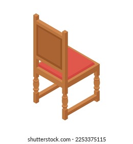 Isometric antiquarian antique composition with isolated image of valuable item on blank background vector illustration