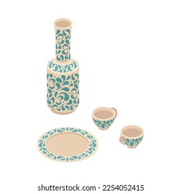 Isometric antiquarian antique composition with isolated image of valuable item on blank background vector illustration