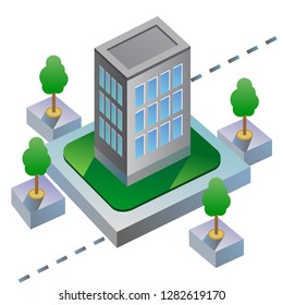 Isometric apartment. City real estate. Vector graphic.