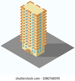 isometric apartment house set 2