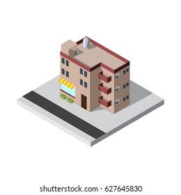 Isometric Apartment, Vector Icon