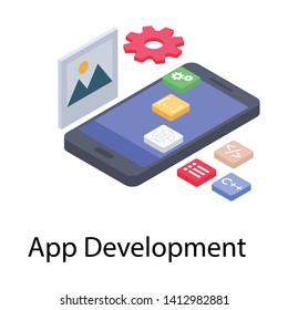 
Isometric app development vector design 
