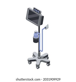 Isometric apparatus for artificial lungs ventilation 3d vector illustration
