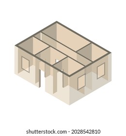 Isometric architect designer professional composition with profile view 3d overview of house project vector illustration
