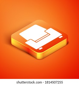 Isometric Armchair icon isolated on orange background. Vector.