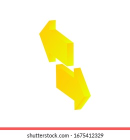 Isometric arrows vector icon, direction symbol. Simple, flat design for web or mobile app