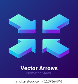 Isometric Arrows Vector Set Stock Vector (Royalty Free) 1139364746 ...