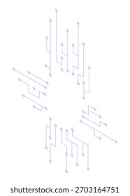 Isometric artificial intelligence icon. Digital robots technology. Ai technology web banner element. Deep learning machine, digital concept. Isolated vector illustration