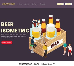 Isometric Artwork Concept of Beer Bar & Restaurant