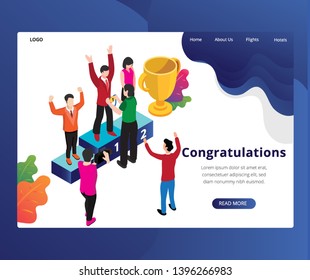 Isometric Artwork Concept of Congratulations
