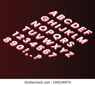 Isometric Artwork Concept of Letters, Where all the letters are written in isometric style