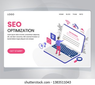 Isometric Artwork Concept of Search Engine Optimization