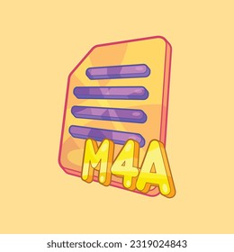 Isometric Audio M4A Files Vector Clip Art