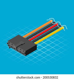 Isometric AUX Connector Vector Illustration