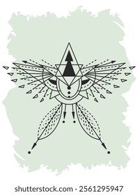 isometric aztec wings for tattoo and other