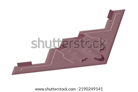 Isometric B-2 spirit. Isolated low poly bomber on white backgroung. Vector illustrator